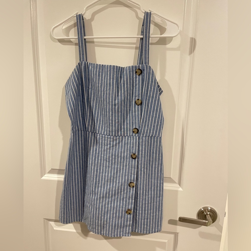 Blue striped romper